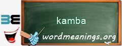 WordMeaning blackboard for kamba